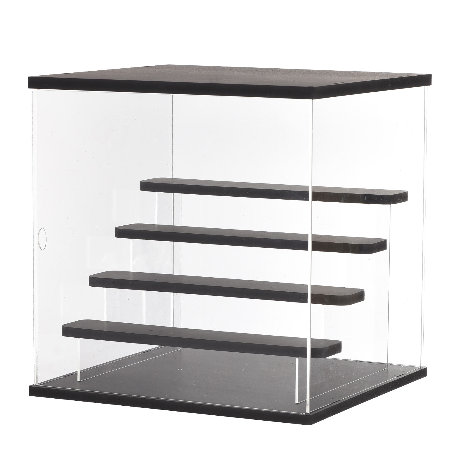 Clear Acrylic Display Case LED 4 Tier Dustproof Assemble Cube Display Boxes
