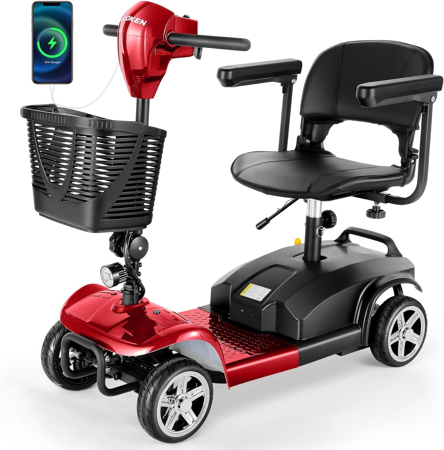All-Terrain 4-Wheel Mobility Scooter for Seniors, Foldable & Heavy Duty