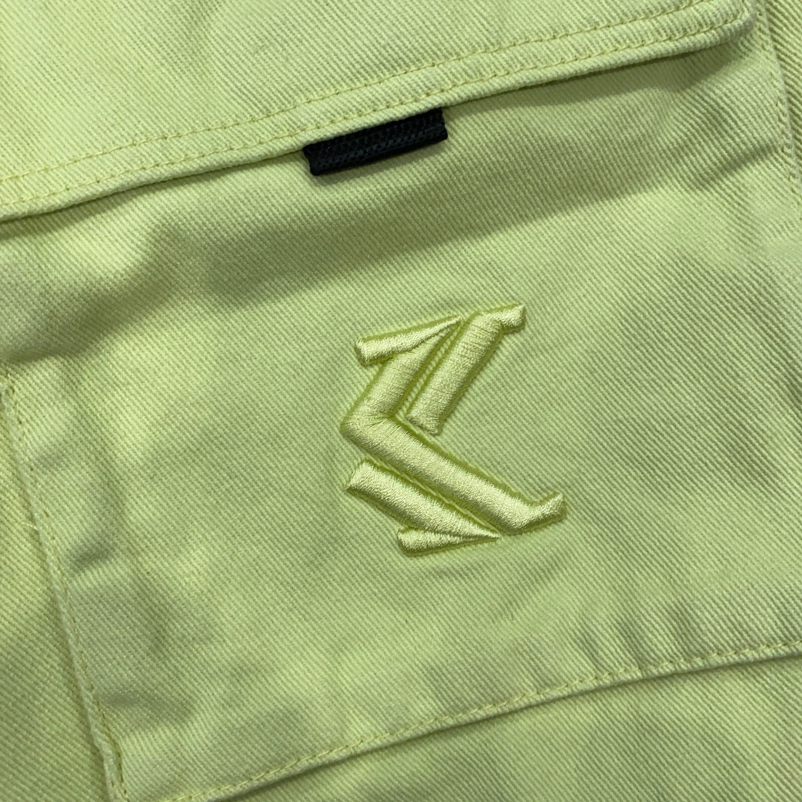 Karl Kani Neon Yellow Denim Utility Vest Retro 90's Men's Size Large NWOT