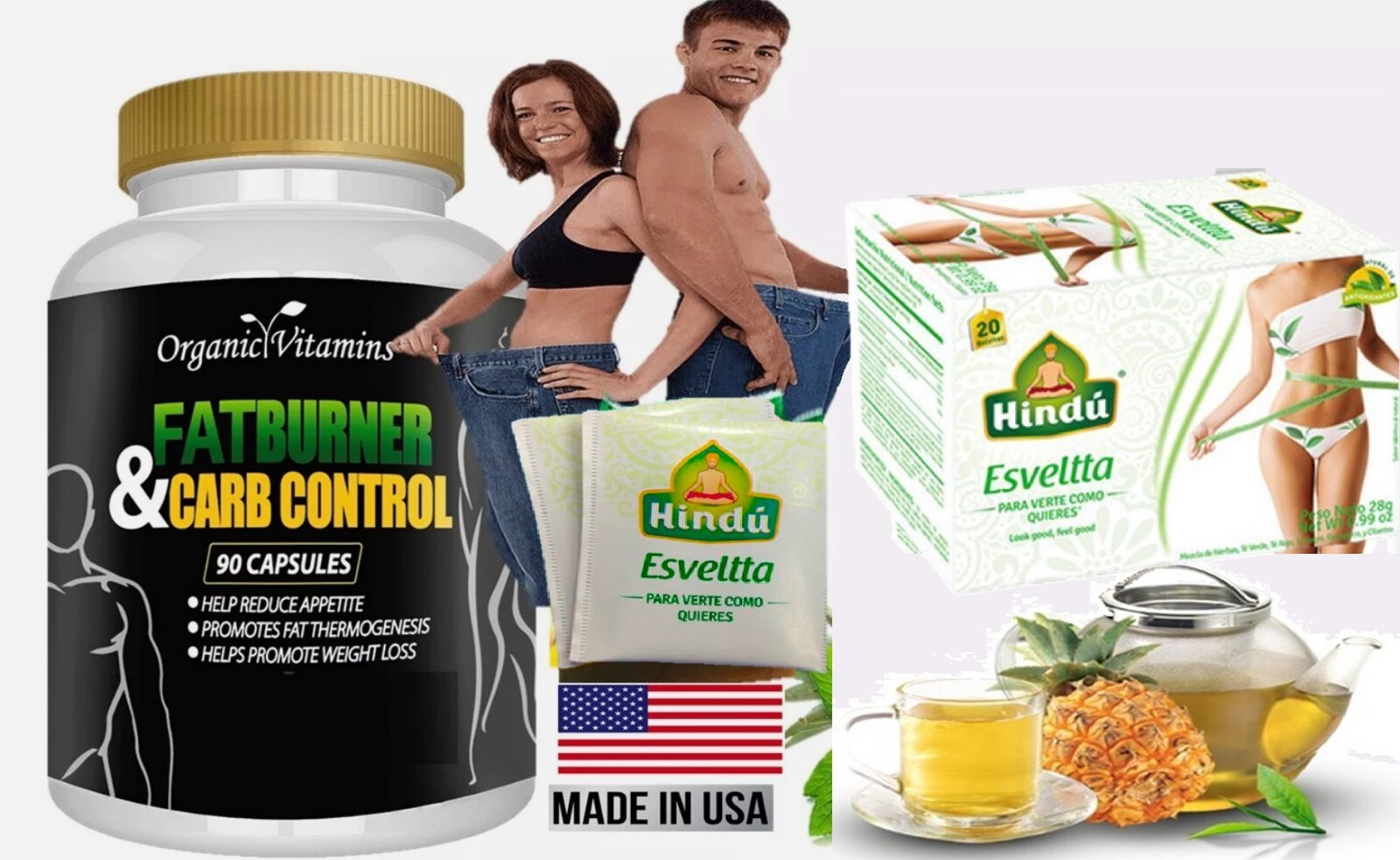 Sveltta Tea fat burner tea & capsules support diet Appetite Suppressant Support