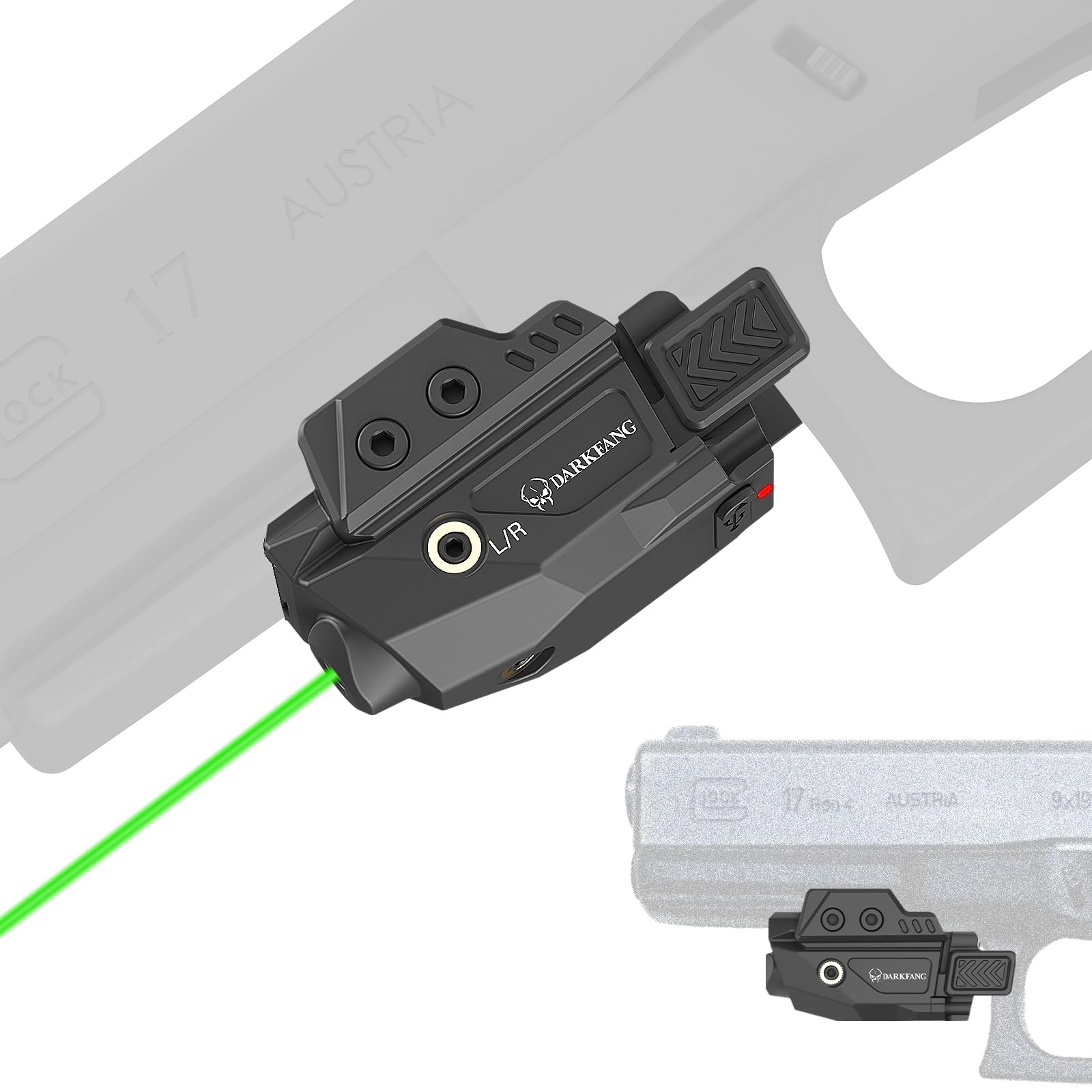 DARKFANG Low Profile Green Laser Sight for Glock and Picatinny Rail