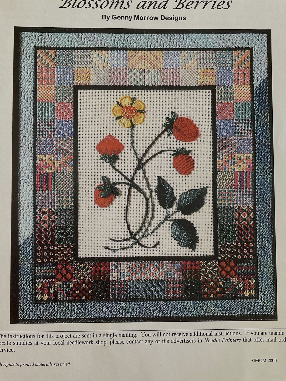 Genny Morrow Needlepoint Chart Blossoms and Berries Spring 2004 ANG Workshop