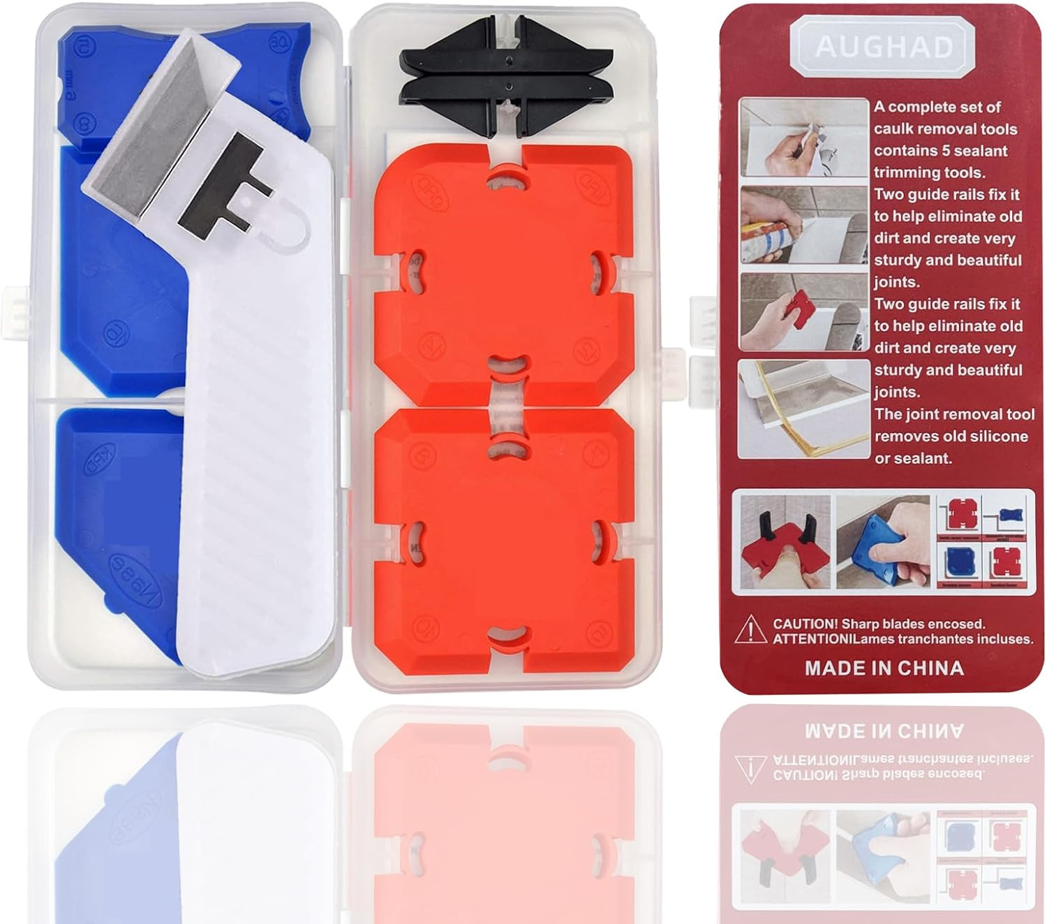 11 Piece Set ，Professional Caulking Tool Kit with Sealant Finishing Tools，Easy S