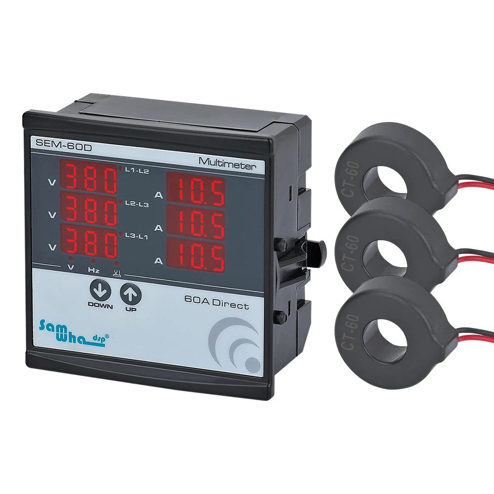 Digital Multimeter Contains 3 C.T Three Phase Volt(L-L) (L-N) Ampere Frequency