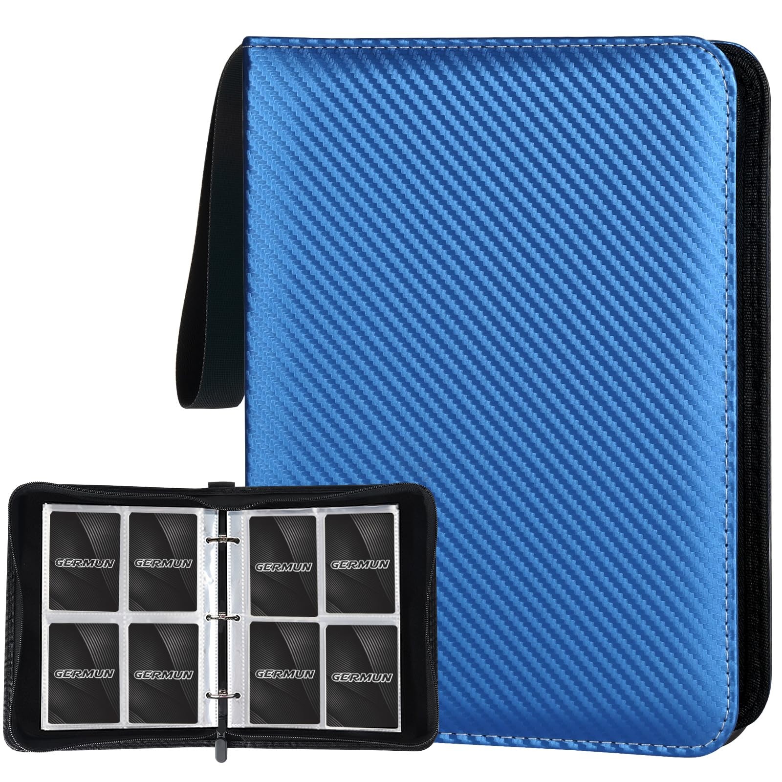 4 Pocket Card Binder, Premium Zip Trading Card Binder, 400 Double Sided Pocke...