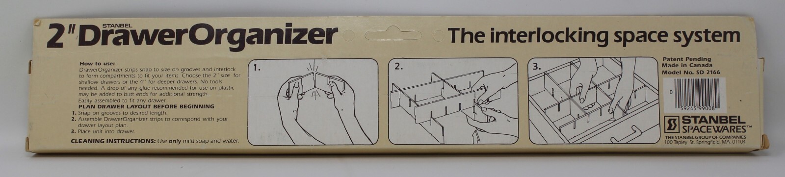 NOS/NIB/NEW Stanbel 2" Drawer Organizer - Interlocking Space System - SD 2166