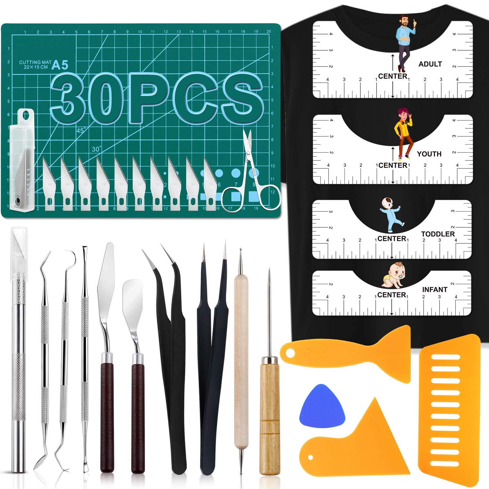 NEOACT 30 PCS Weeding Tools for Vinyl, 30 Pcs Precision Craft