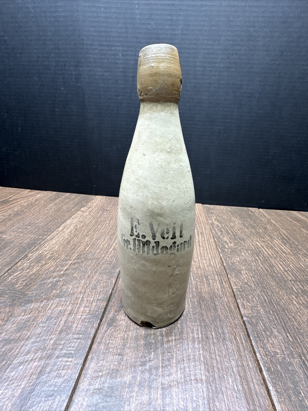 Vintage Glazed E.VEIL STONWARE BOTTLE