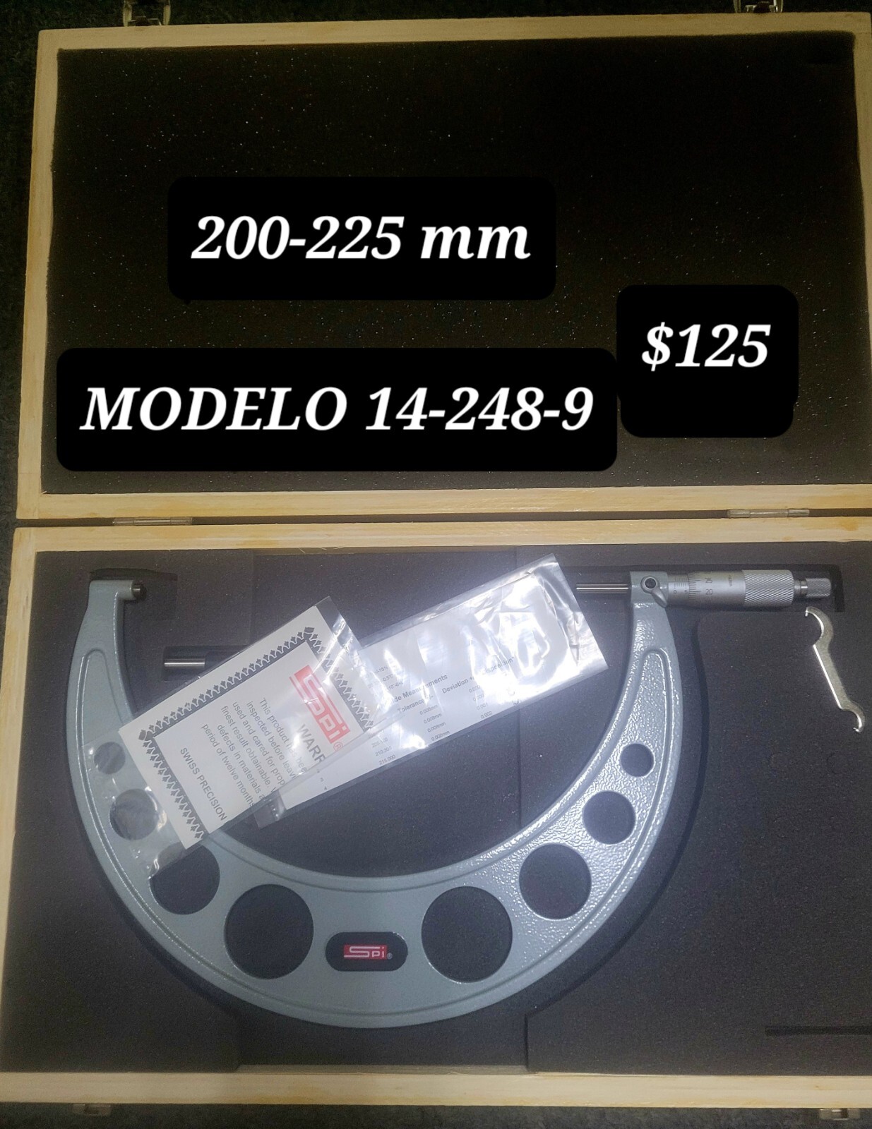 Outside Micrometer. Never used200mm-225mm