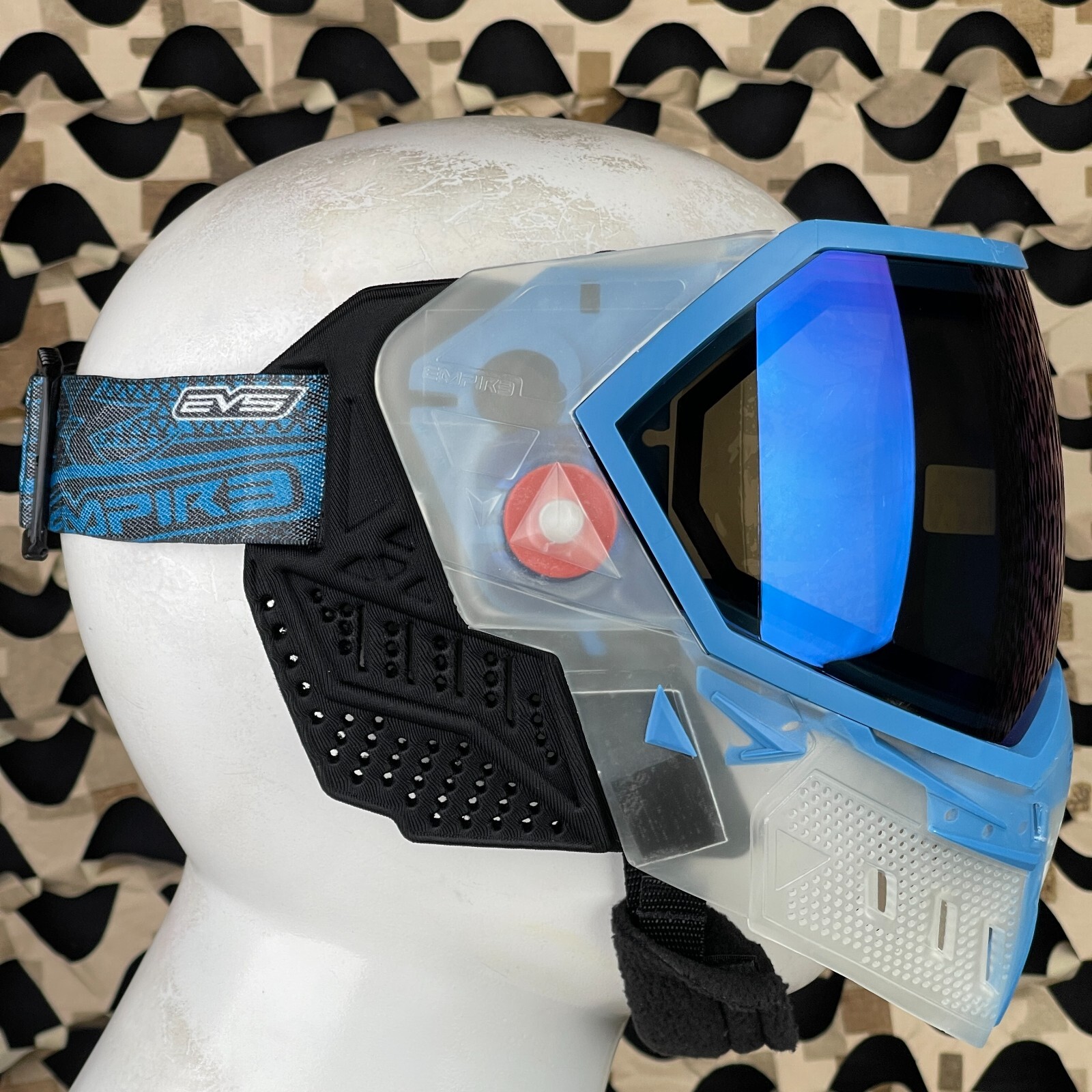 NEW Empire EVS Paintball Mask w/ 1 Lens - Crystal Clear/Blue - Blue Mirror