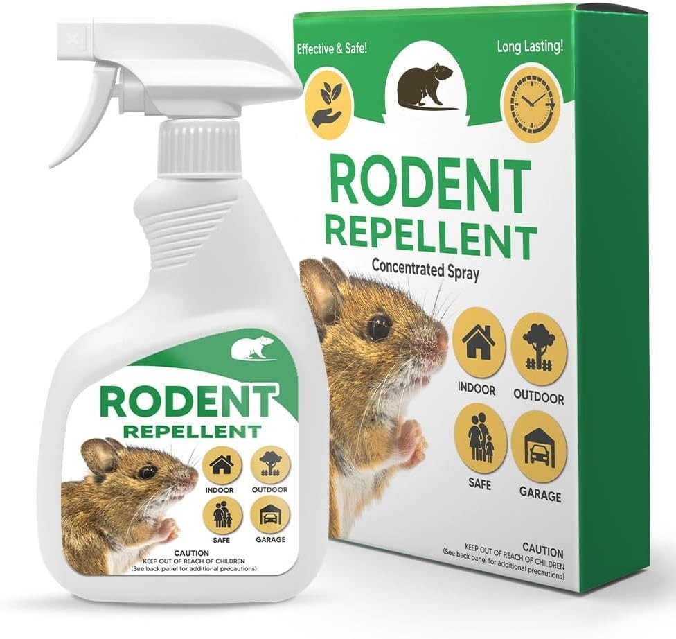 Rodent Repellent Spray Natural Peppermint Oil IndoorOutdoor Mouse/Rat Prevention
