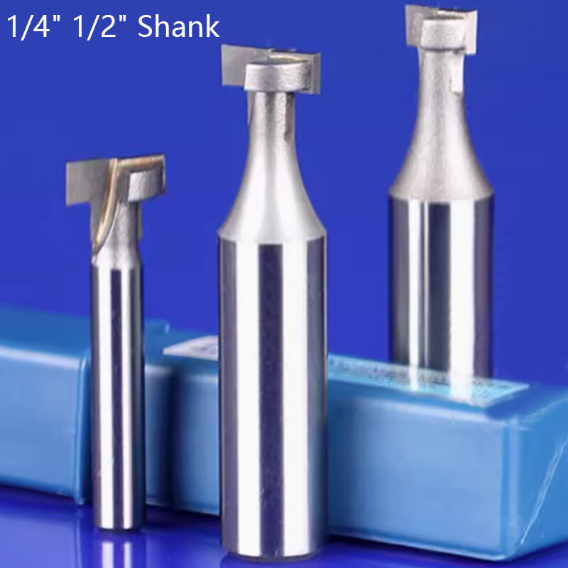 1/4" 1/2" Shank T-Slot Router Bit Carbide T-Track Slotting Wood Milling Cutter