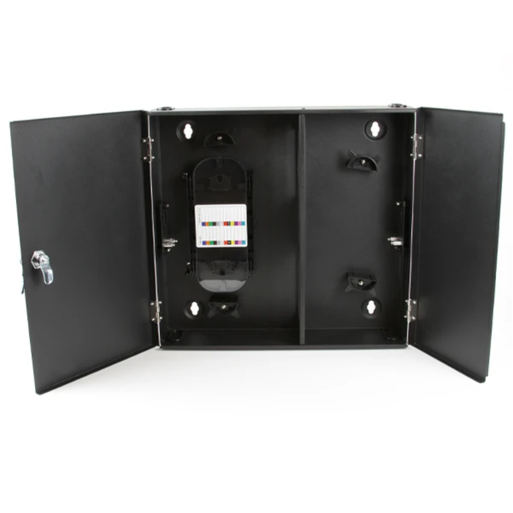48LC OM3/OM4 Fiber 4 Panel Wall Enclosure Locking Splice Tray Spools