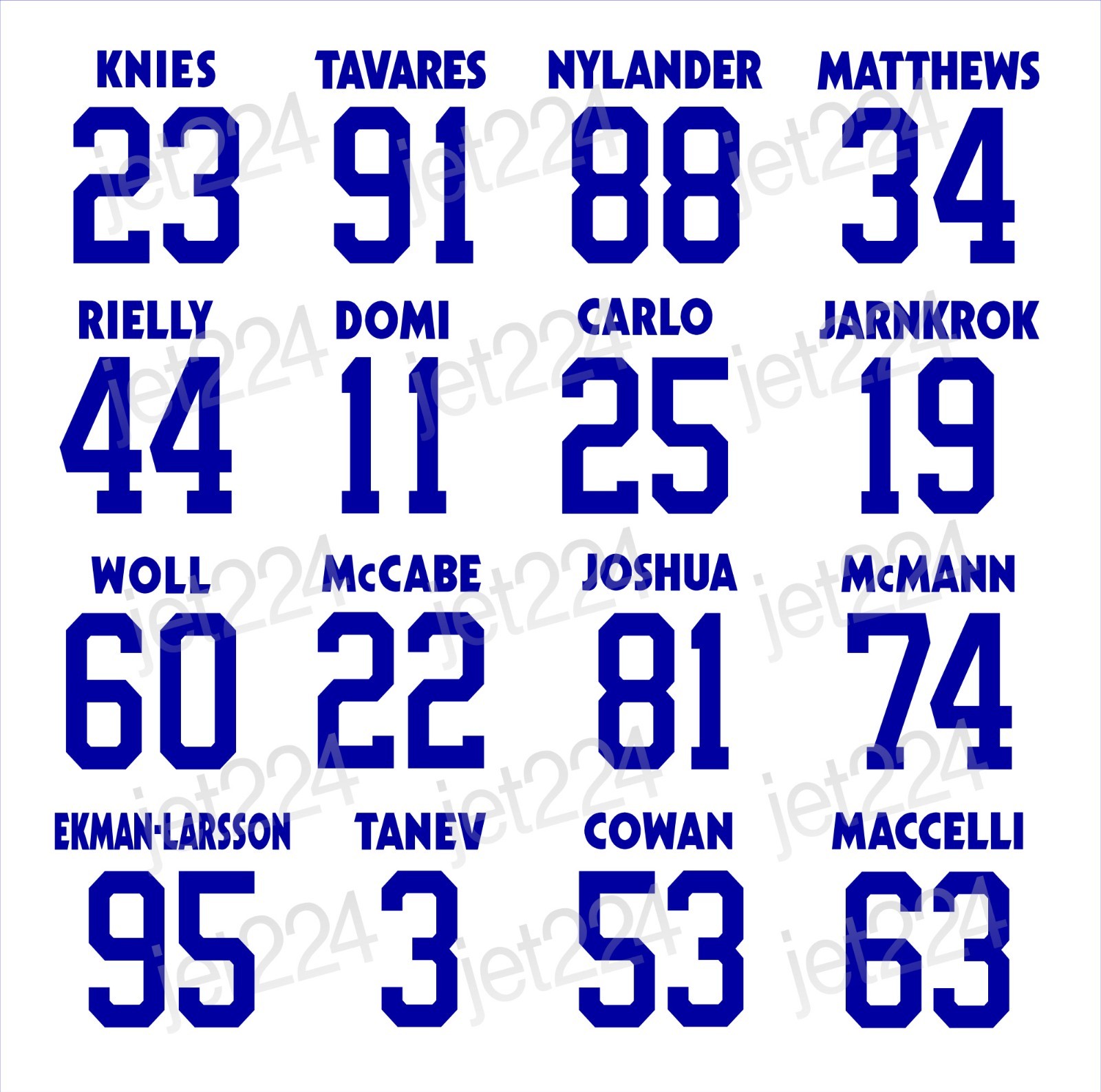 Toronto Maple Leafs STICKER DECAL 2025-26 Tavares Matthews Nylander Rielly Cowan
