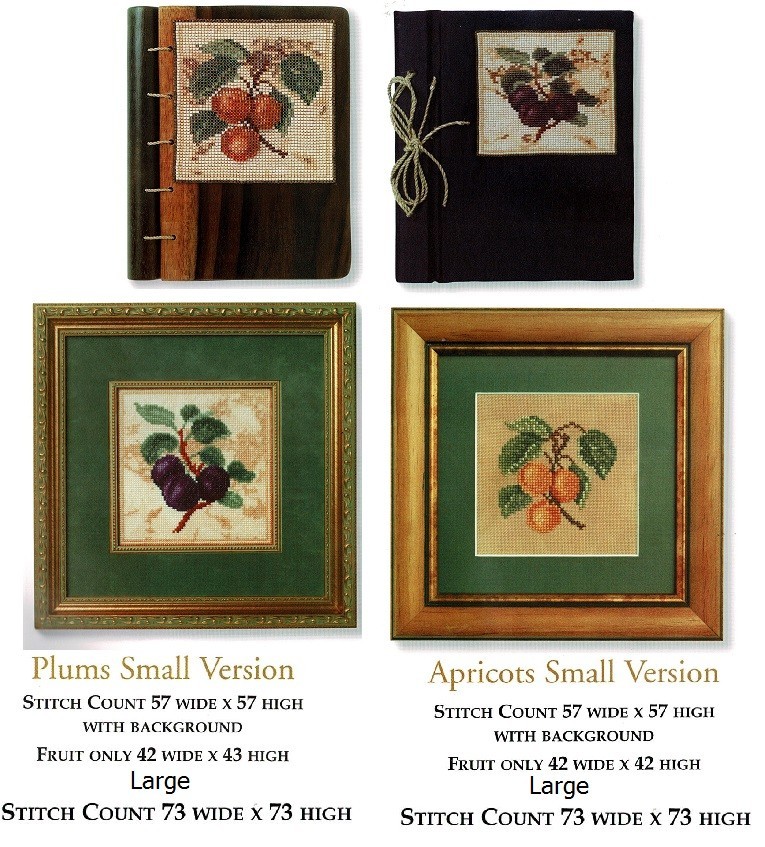 PLUMS AND APRICOTS CROSS STITCH PATTERN  ONLY