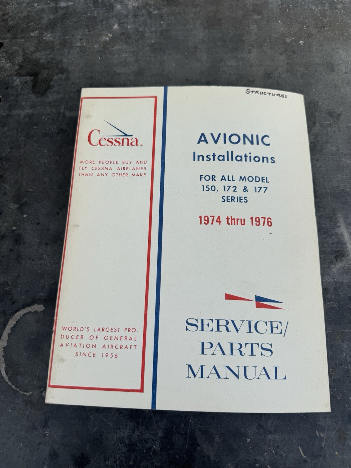 1974 1975 1976 CESSNA 150 172 177 AIRPLANE "AVIONIC INSTAL" SERVICE PARTS MANUAL