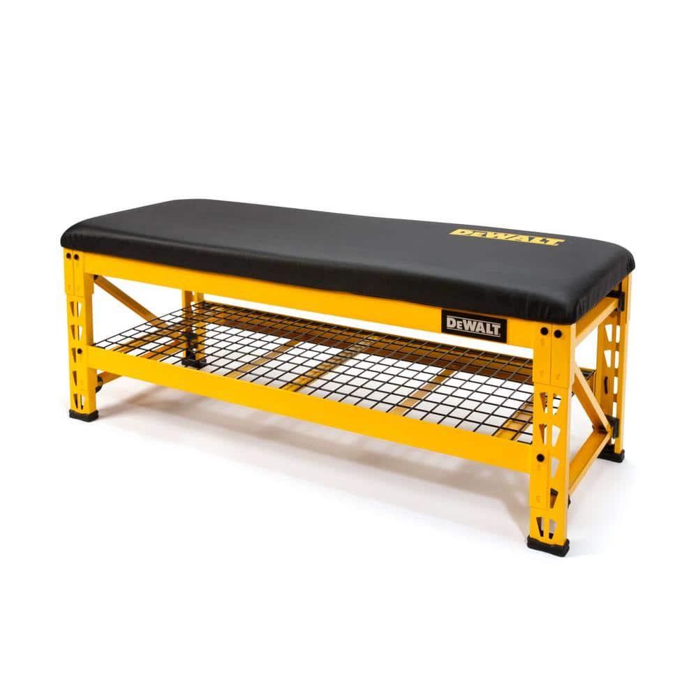20 In. H X 50 In. W X 18 In. D Garage Bench With Wire Grid Storage Shelf