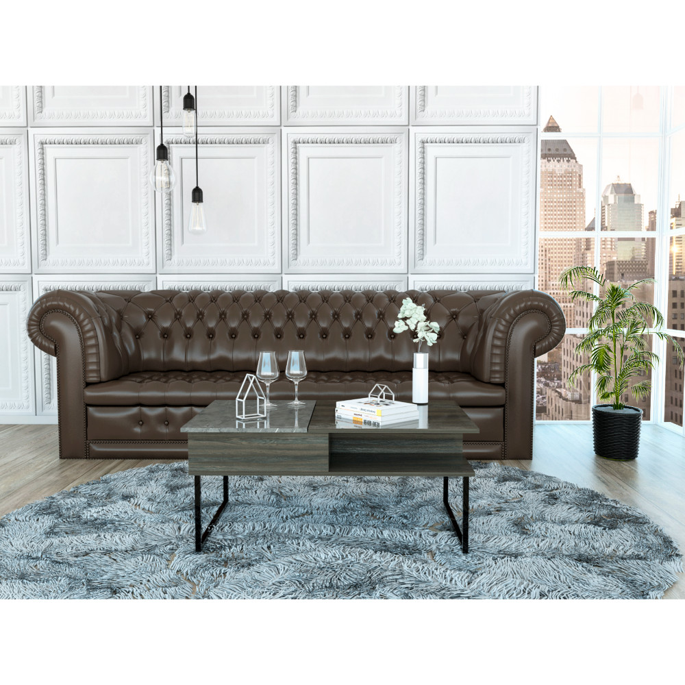 Atlanta Lift Top Coffee Table with Storage Shelf Carbon Espresso Onyx