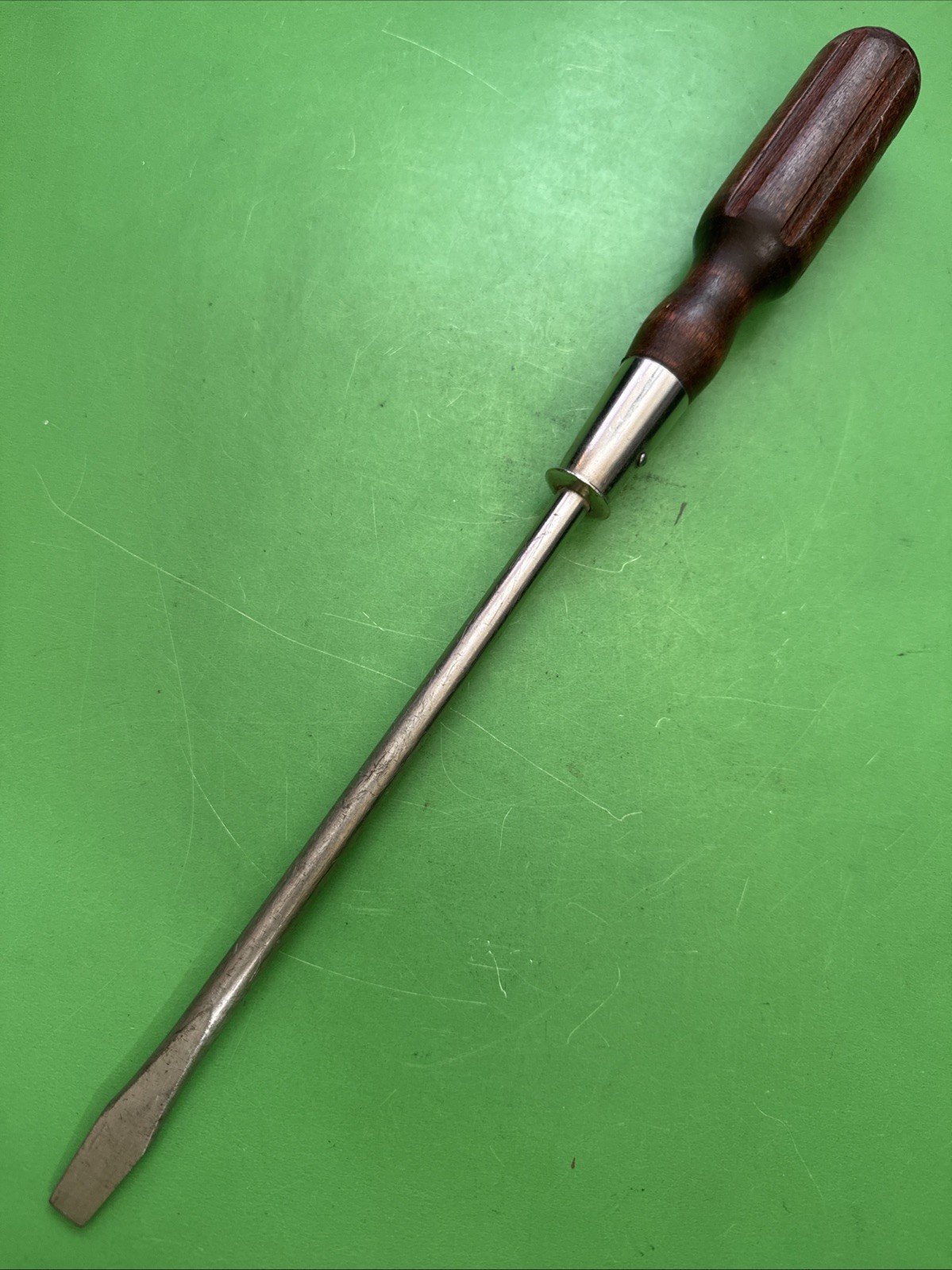 Vintage Stanley USA 8" Shank 3/8" Flat / Slotted Hurwood Screwdriver MPN 66-008
