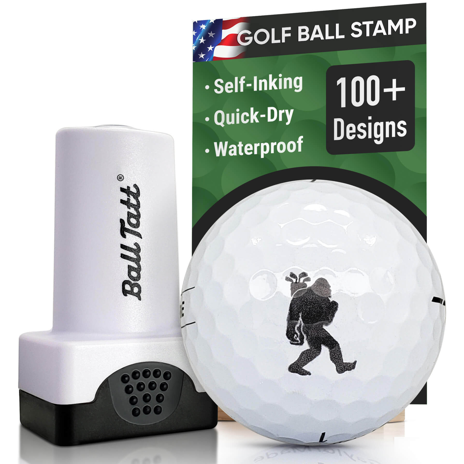 Ball Tatt - Bigfoot Golfing Golf Ball Stamp Marker Quick-Dry Self-Inking Stamper