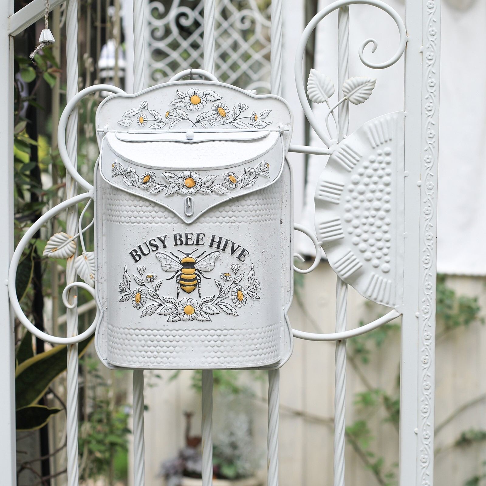 Bee Mailboxes Wall Mount Vintage White Mailboxes for Outside
