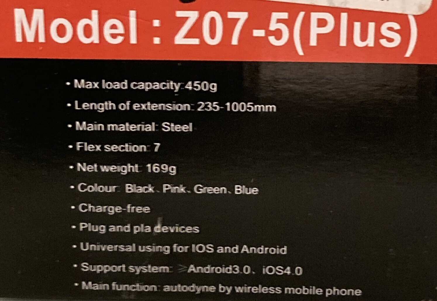 NEW CABLE TAKE POLE Z07-5(PLUS) SELFIE STICK