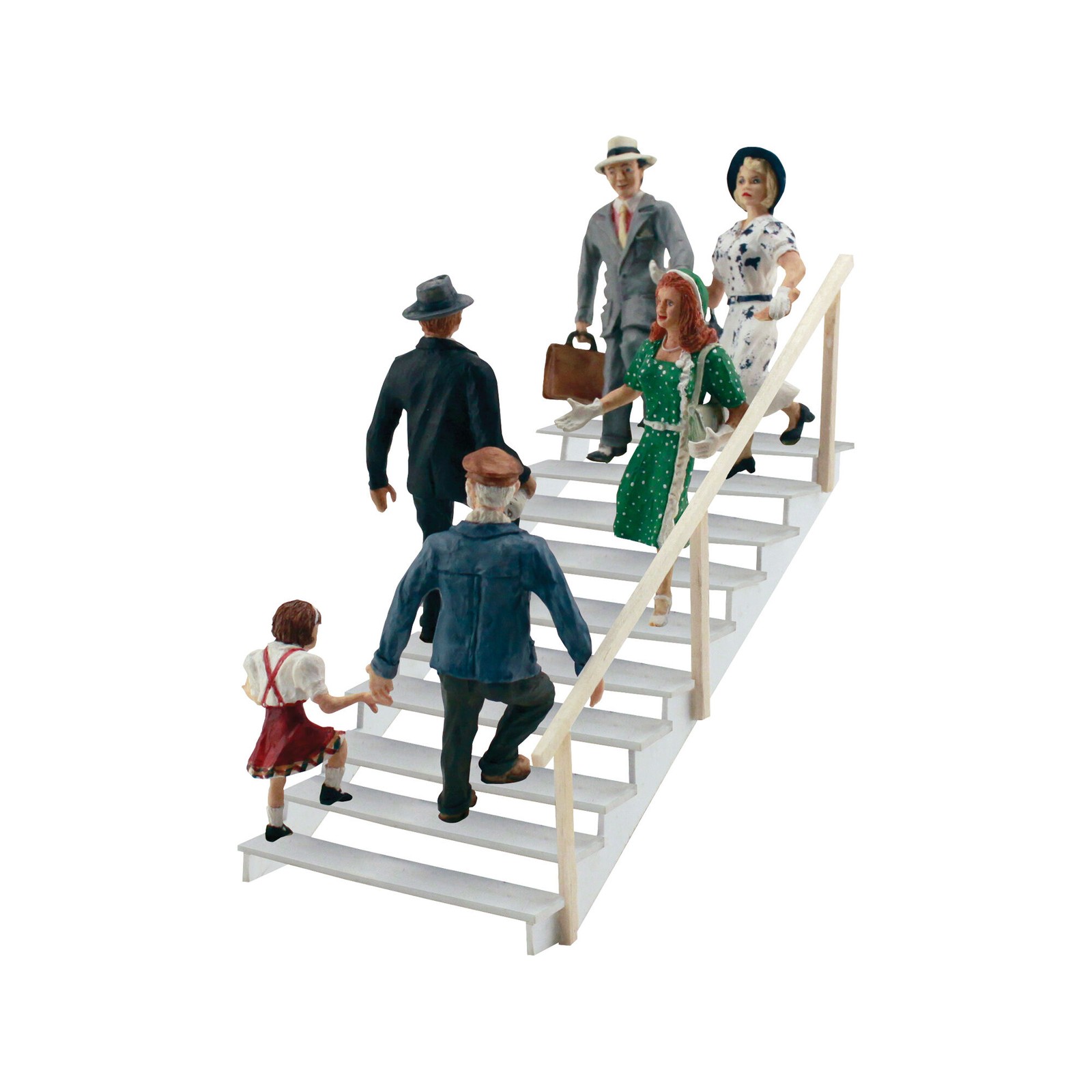 Woodland Scenics A1954 HO Scale Taking The Stairs People Figures 6pc