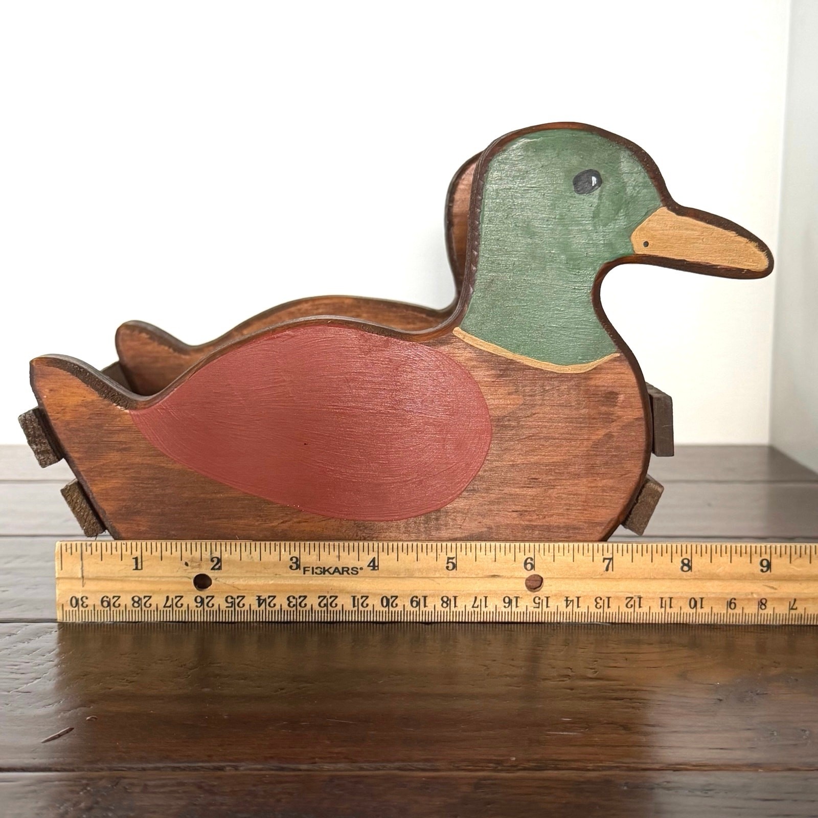 Vintage Wooden Duck Napkin Holder / Letter Holder – Rustic Farmhouse
