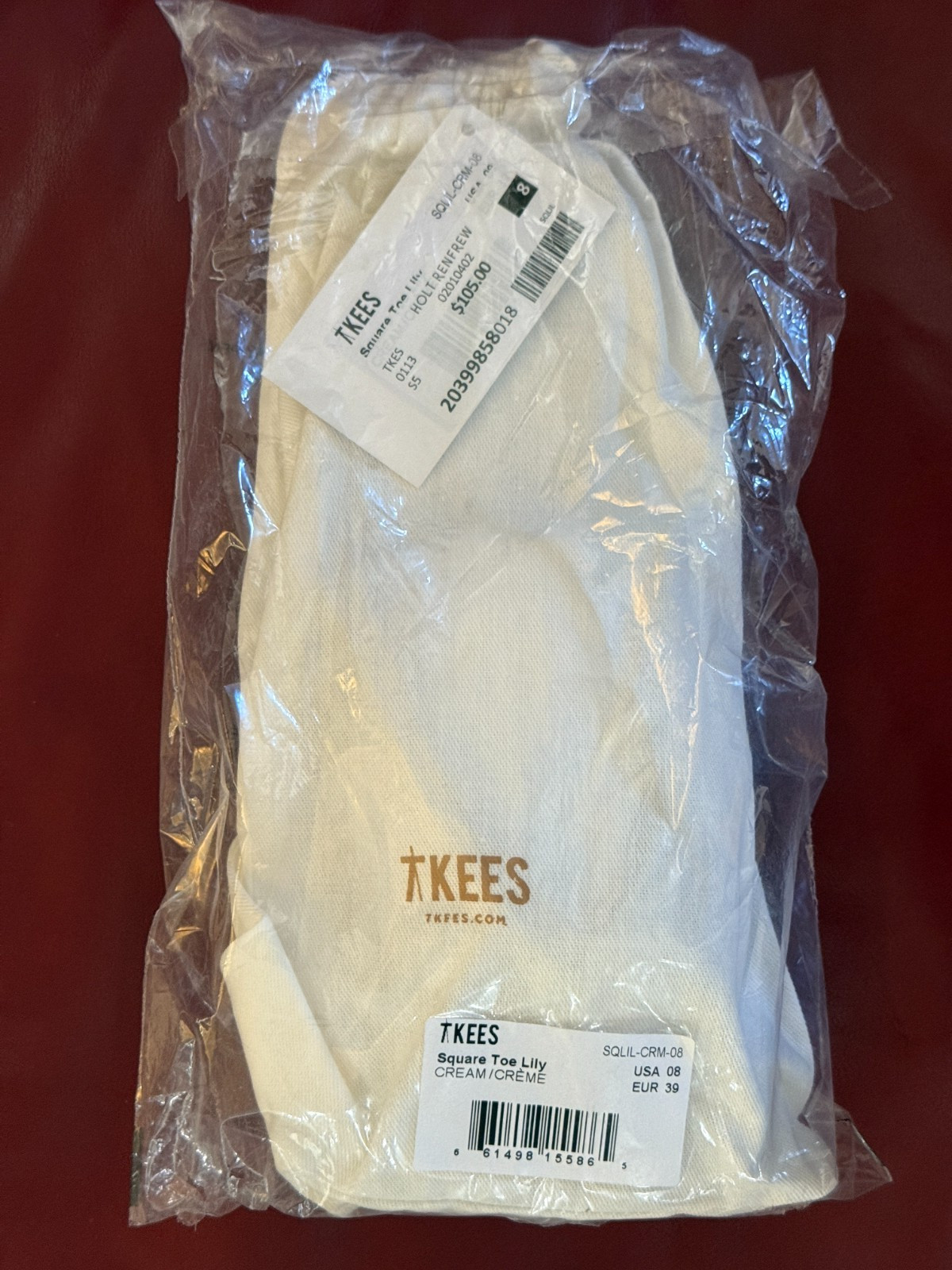$75 TKEES Square Toe Lily | Cream | 8