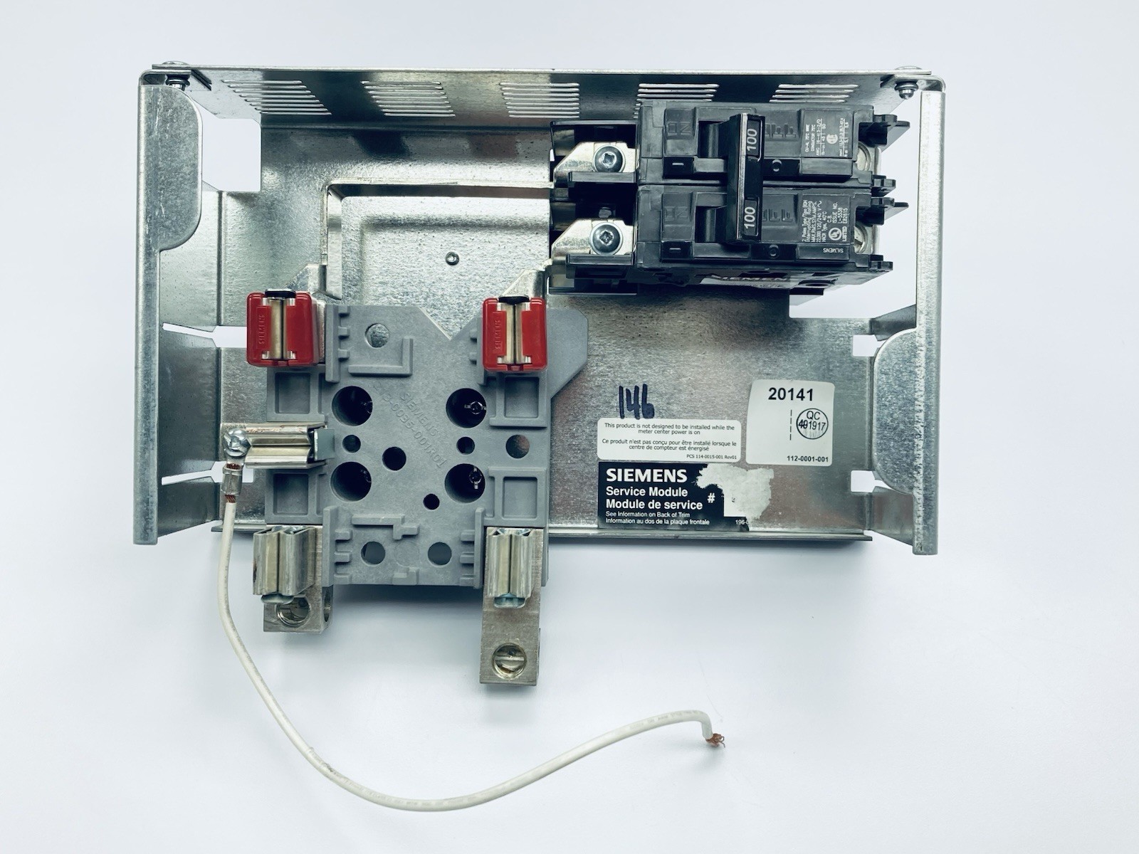 SIEMENS 5-JAW Service Meter Socket Module - w/ Breakers *Missing Lug Set Screws*