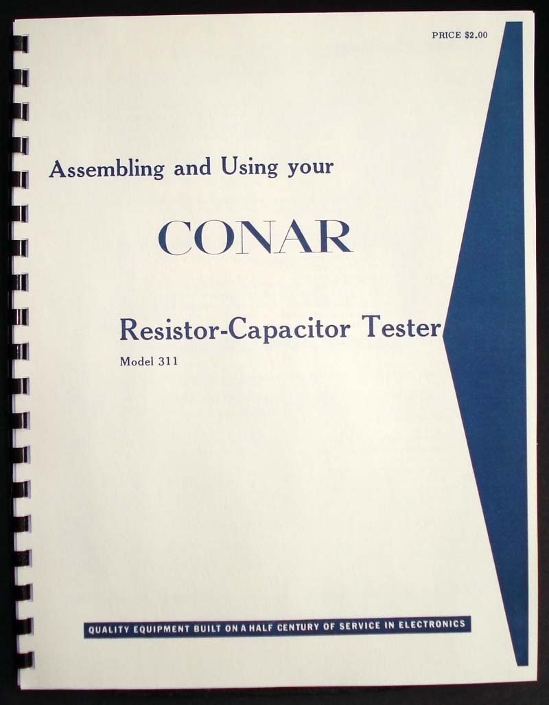 Conar Model 311 R-C Tester Assembly Operating Manual