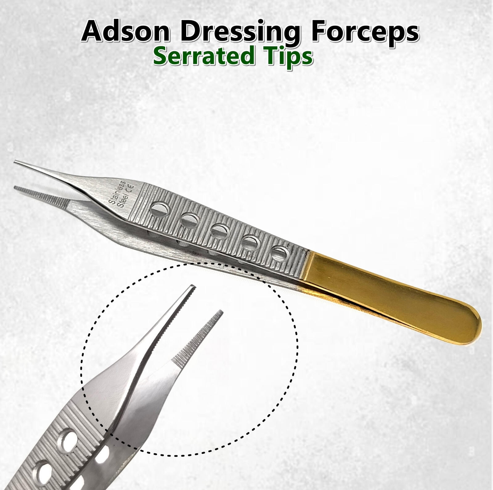 Adson Dressing Forceps 6" Serrated Plastic Surgery Instruments German Grade