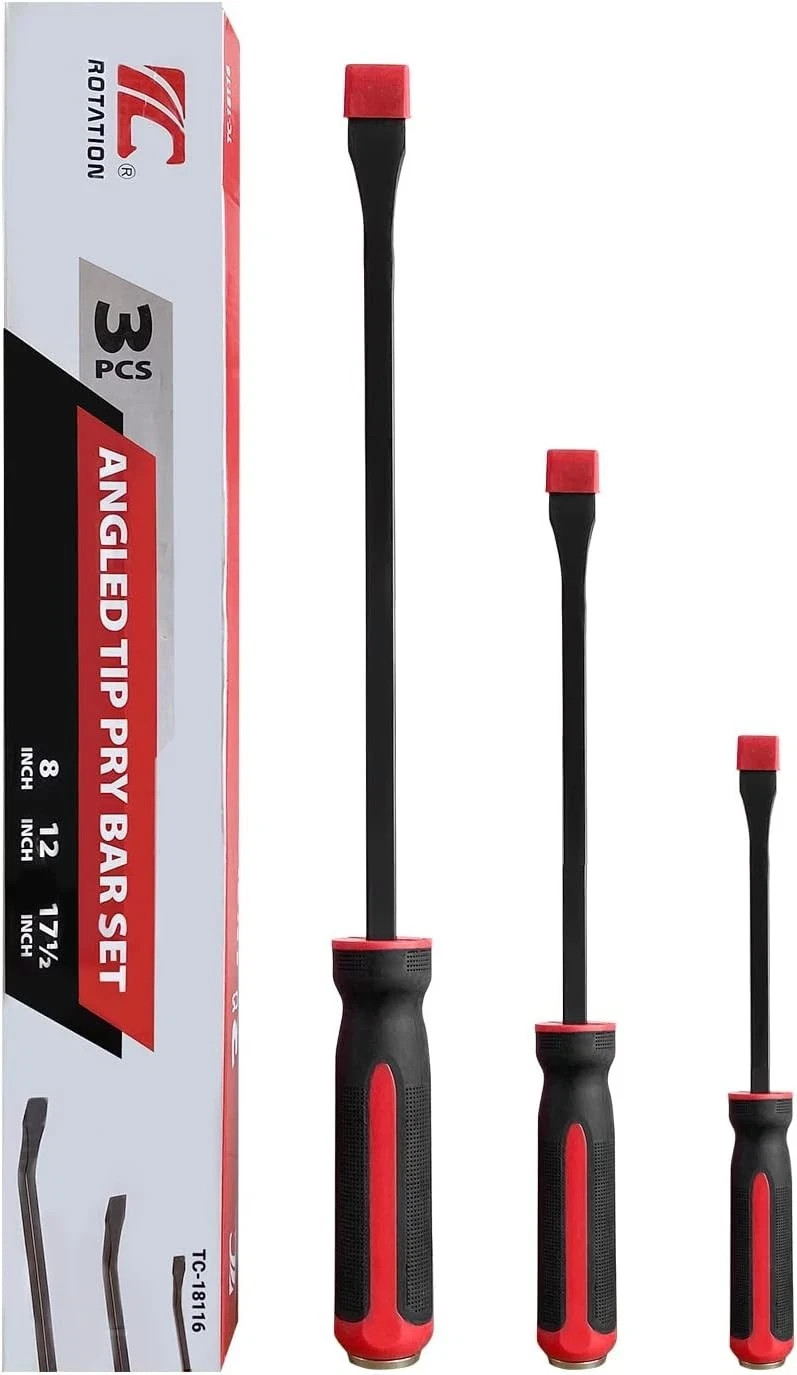 Pry Bar Set, Strike Cap Handle, Angled Tip, Rust proof finish