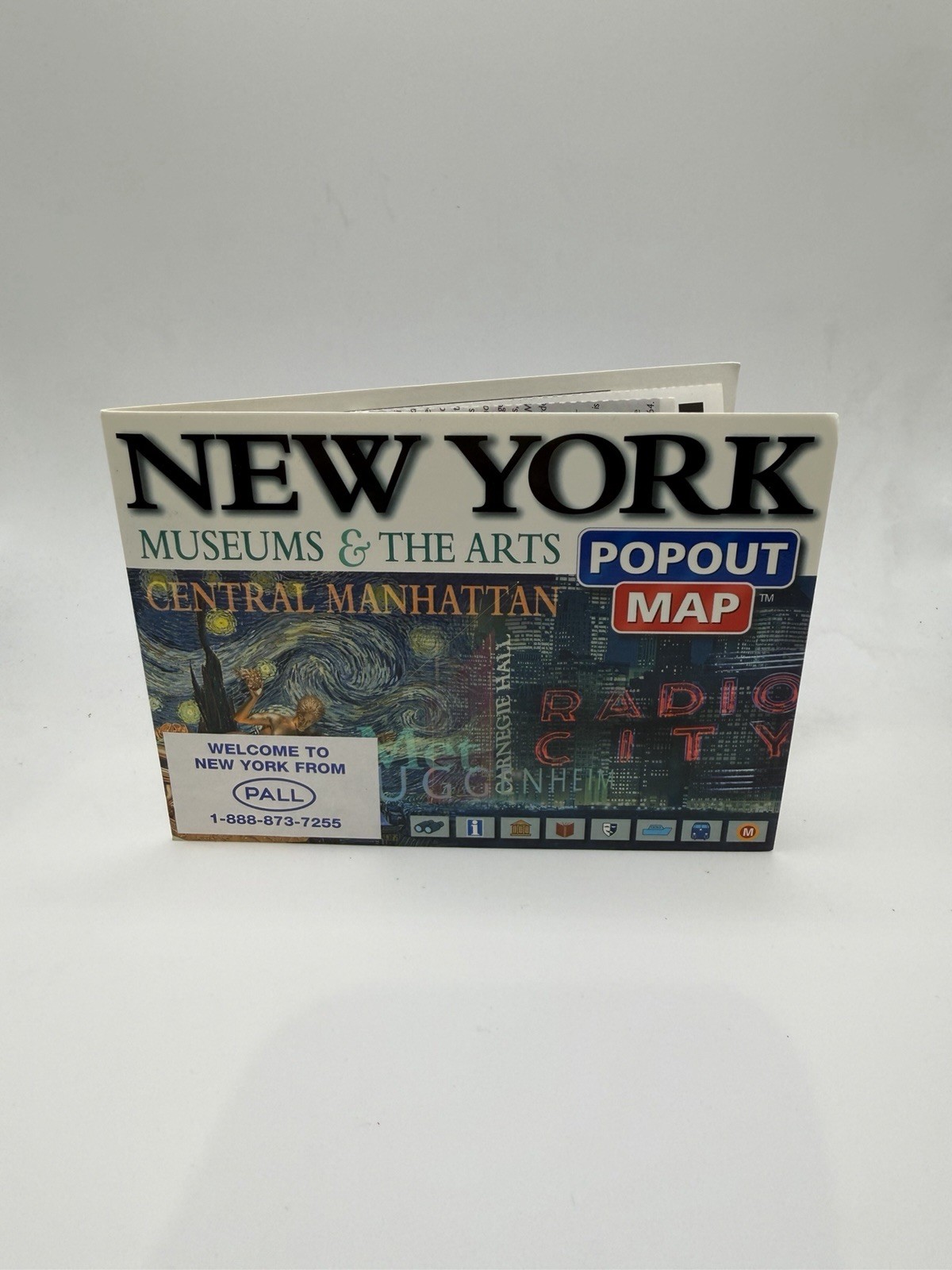 VTG Pocket New York Pop Up Popout Map Central Manhattan View Museums & The Arts