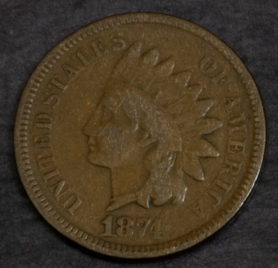 1874 Indian Cent VG....................Lot 6125
