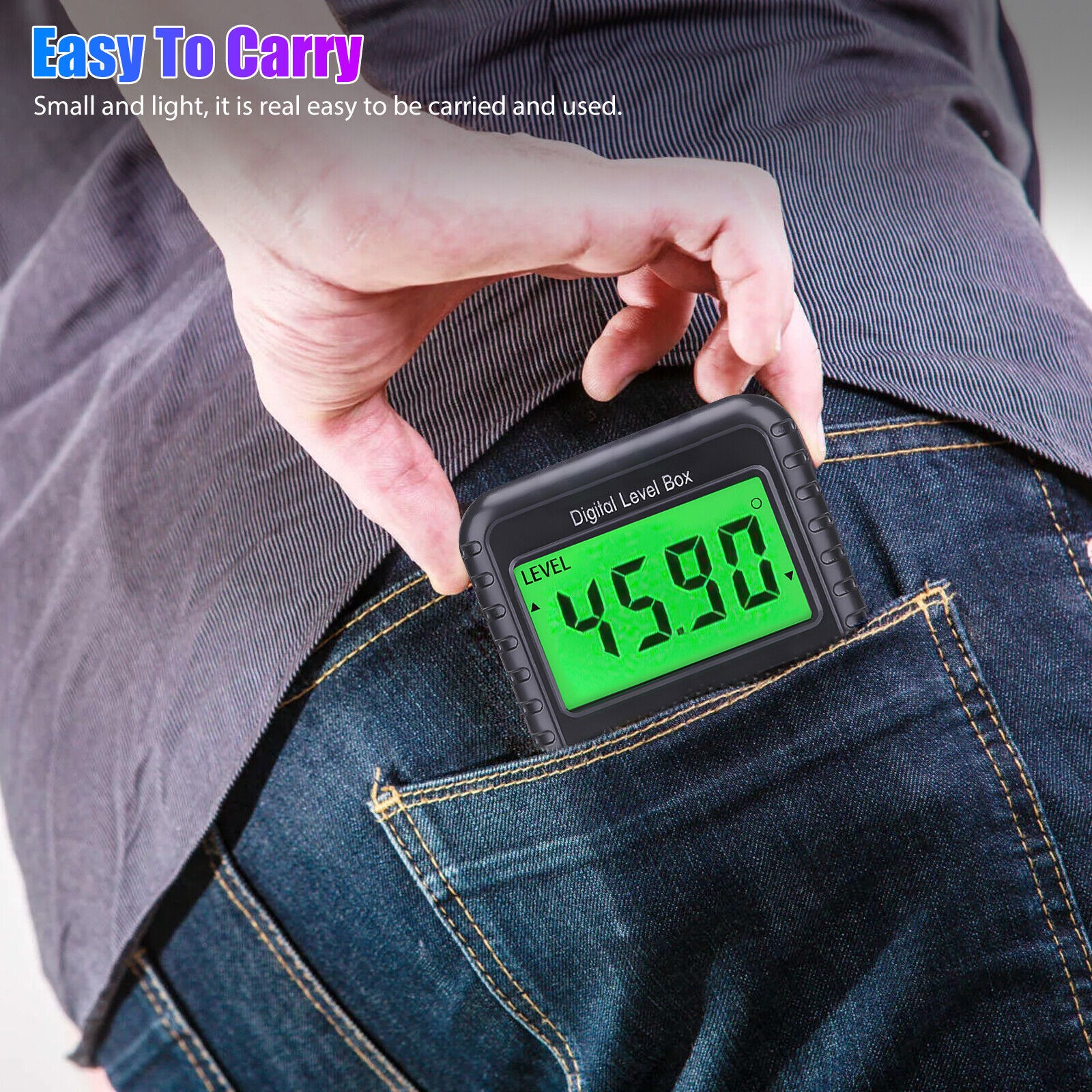 Portable 4*90° Magnetic LCD Digital Level Box Angle Bevel Finder Protractor