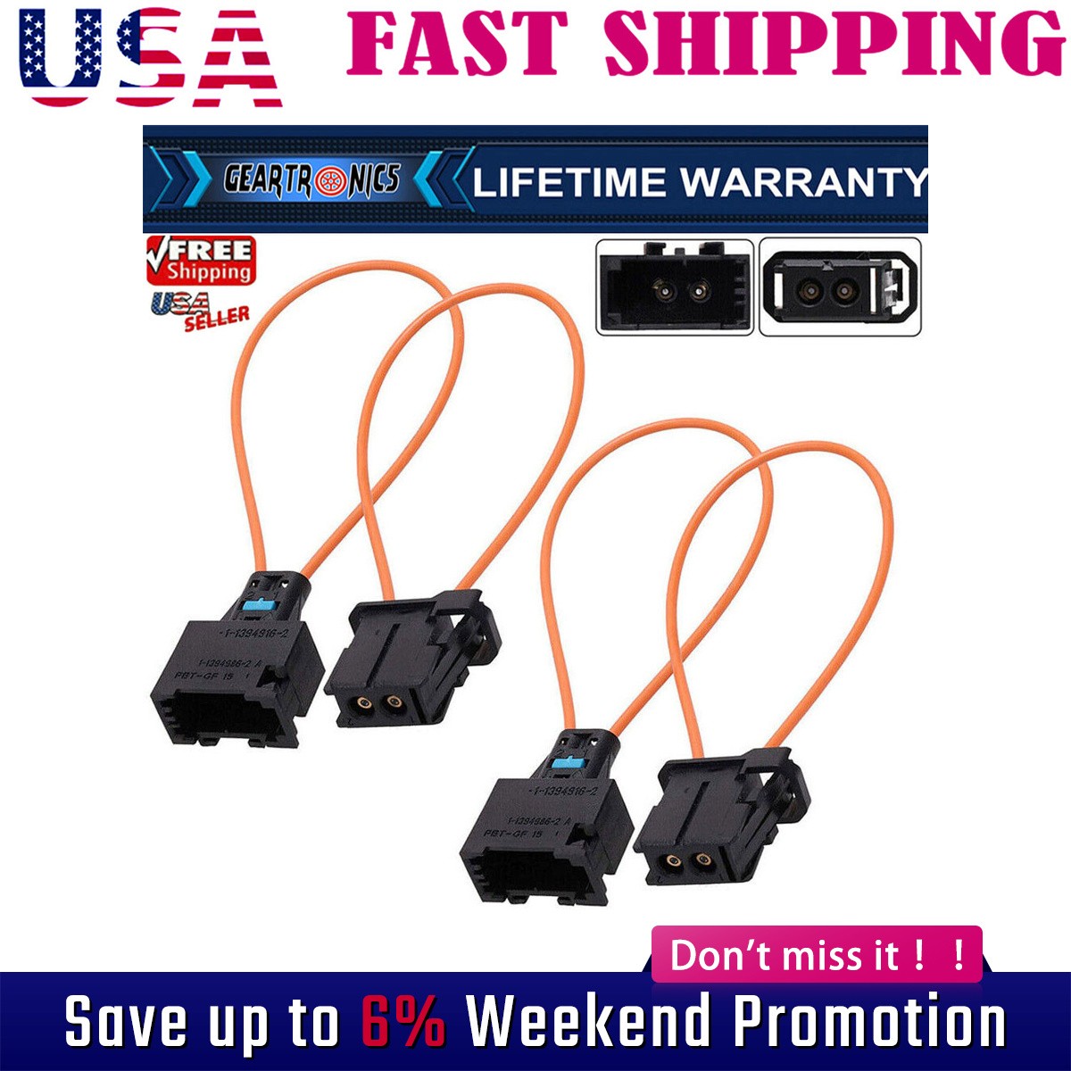 2 Set MOST Diagnostic Kit Fiber Optic Loop Bypass Male & Female For BMW MERCEDES