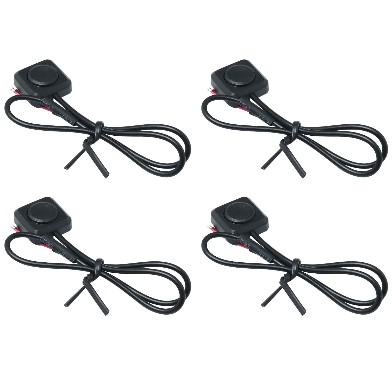 4PCS Black Momentary Switch Momentary Push Button on off Switch 12V 24V Surface