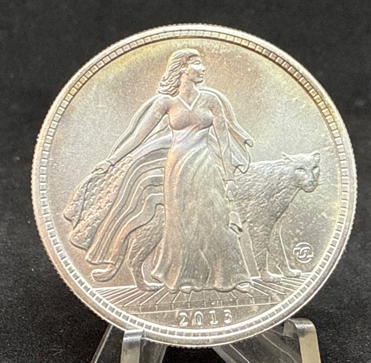 2013 Daniel Carr UNA 20 AMEROS Liberty & Puma 1oz .999 Silver Satin Finish