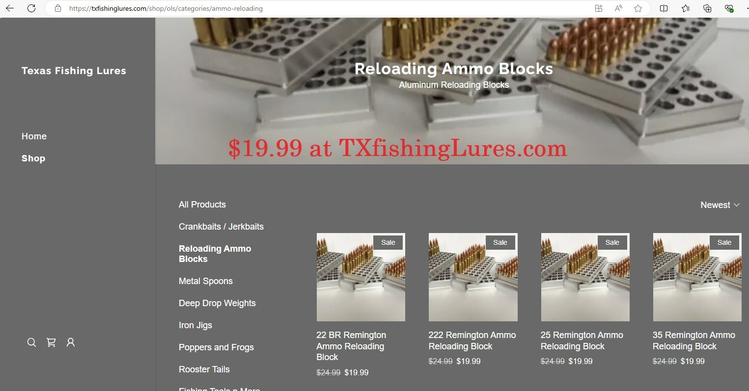 375 Ruger Ammo Reloading Block Solid Aluminum 32 rounds