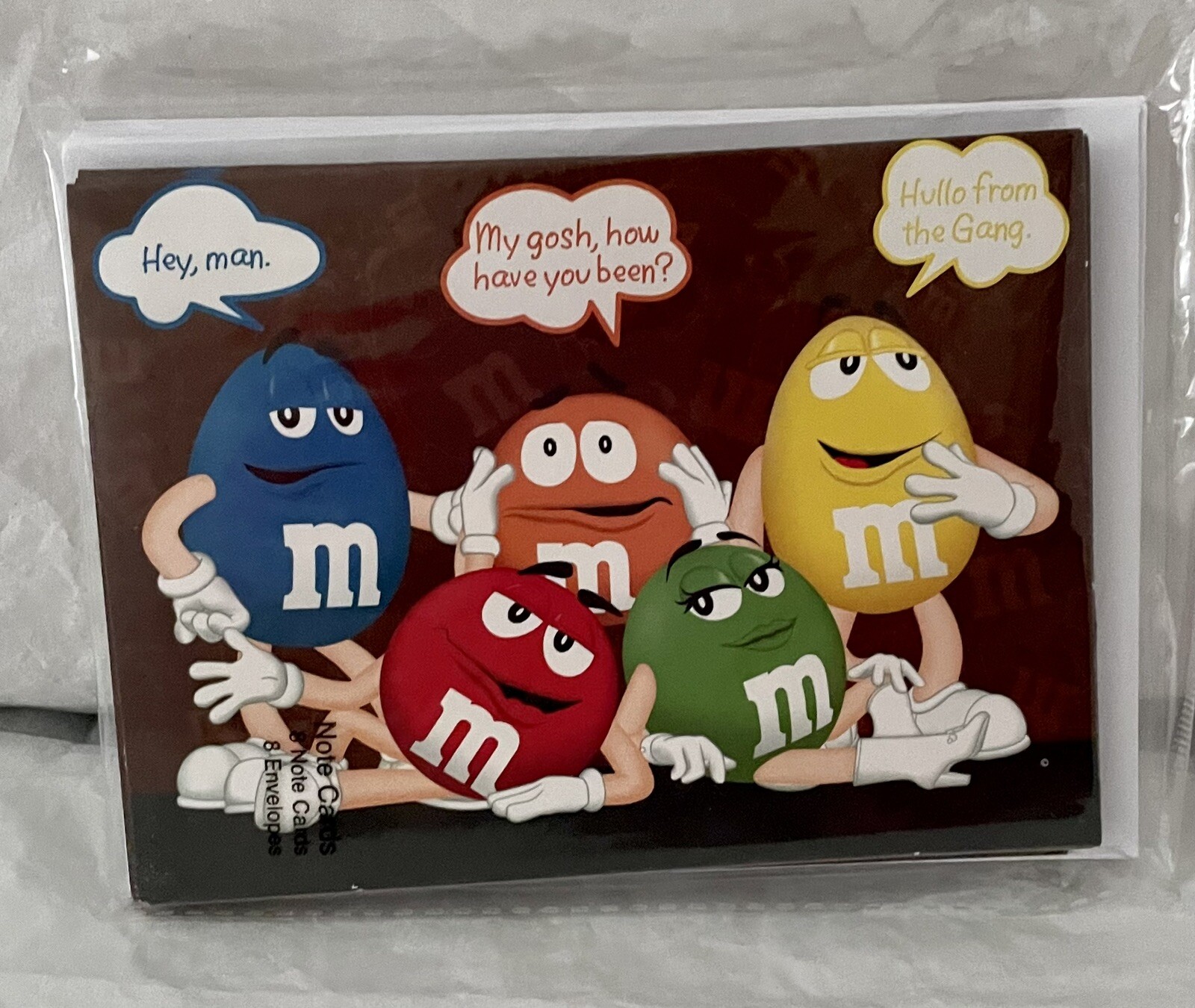 M&M'S GANG HEY MAN, HOW HAVE YOU BEEN, HULLO #8 BLANK NOTE CARDS 2008 New SEALED