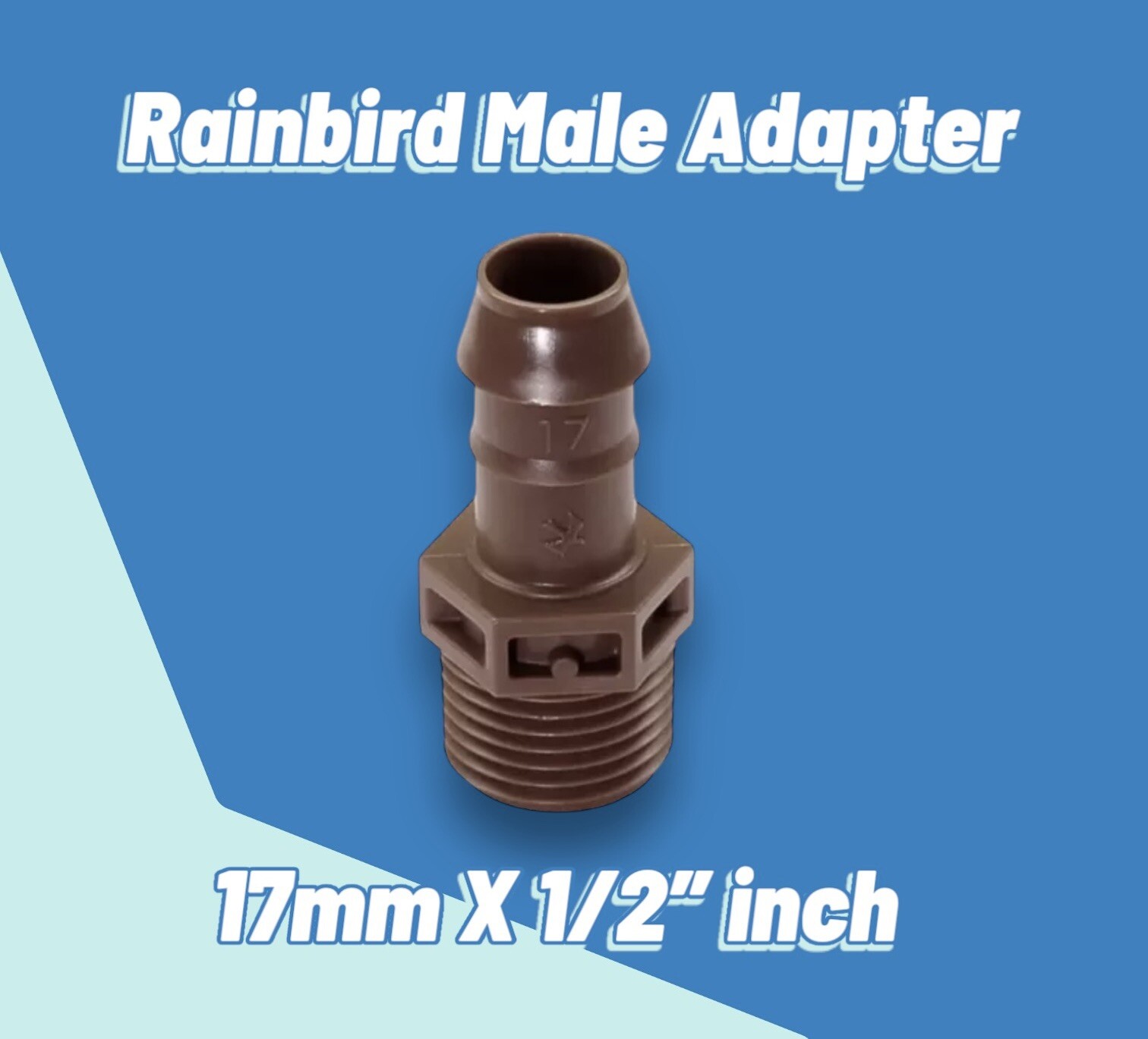 5 Pack Rain Bird Male Adapter Fitting 17mm Barb x 1/2 inch MPT Drip Irrigation