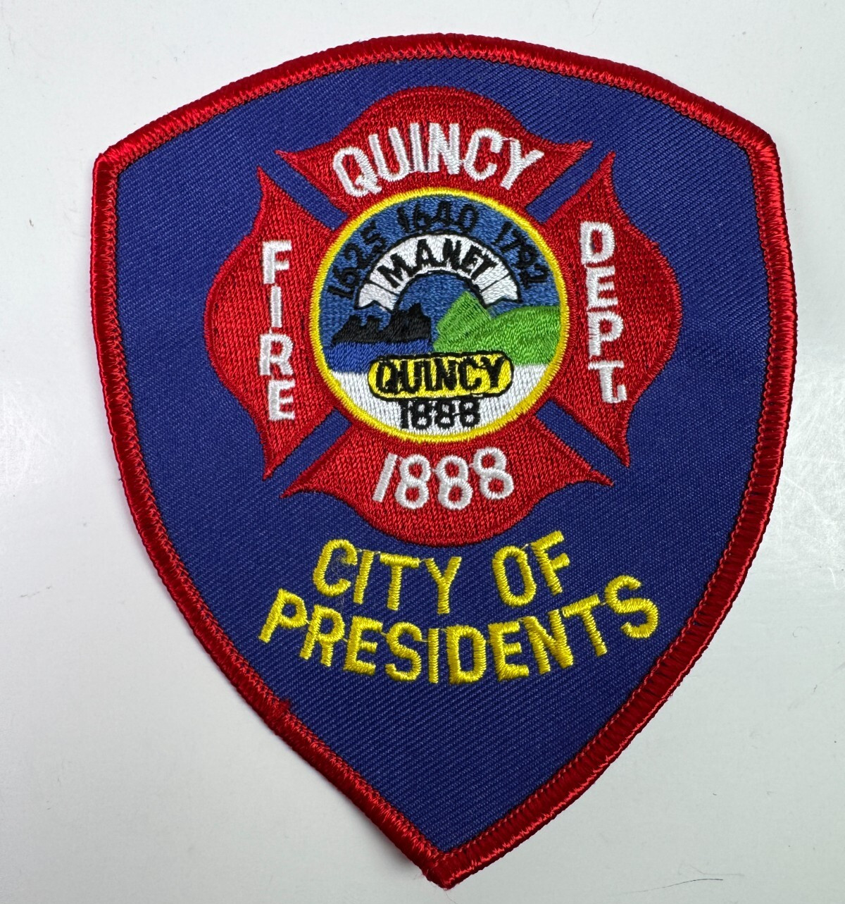 Quincy Fire Massachusetts MA City of Presidents Patch G4