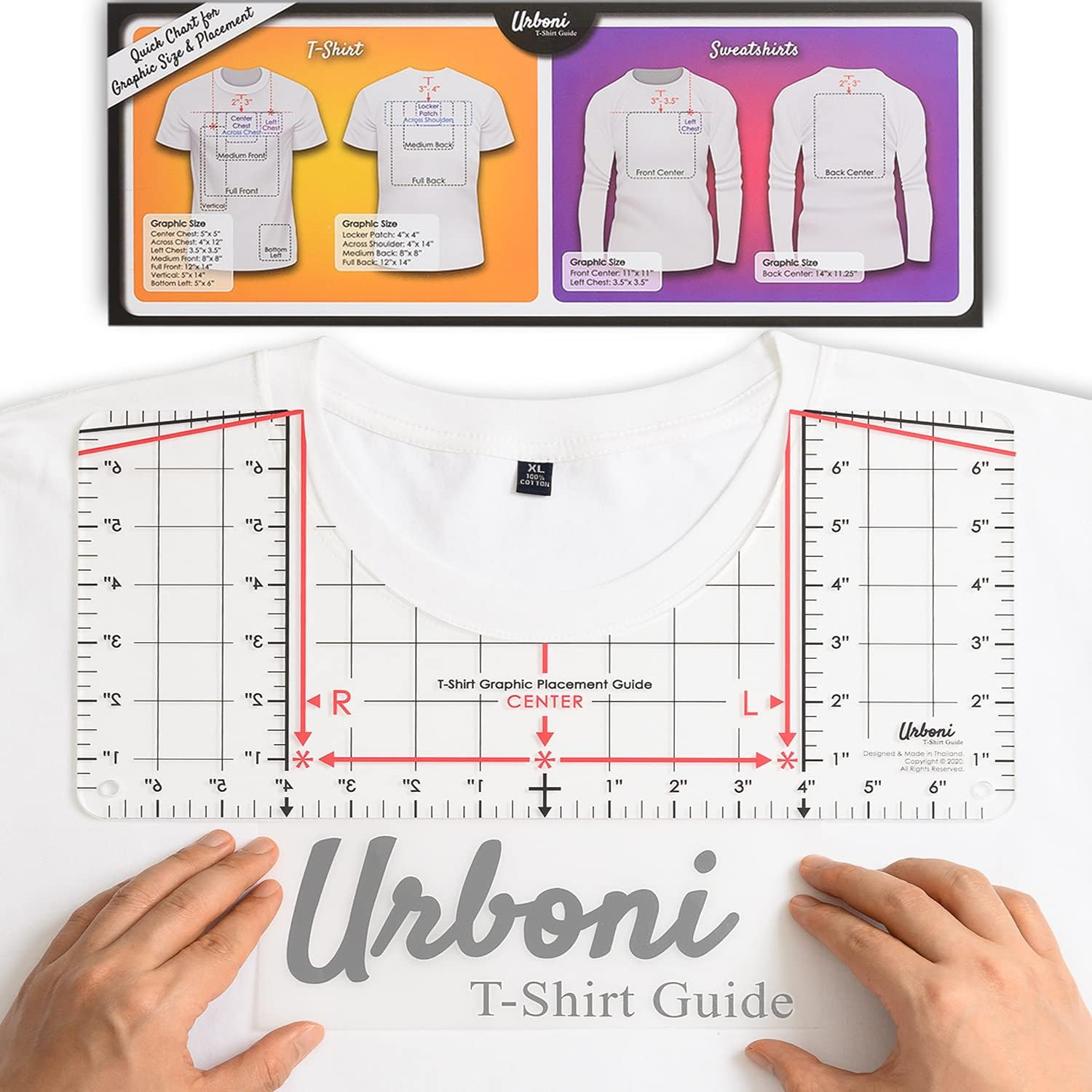 Standard Size - Tshirt Ruler Guide Vinyl Alignment, Shirt Measurement Tool Place