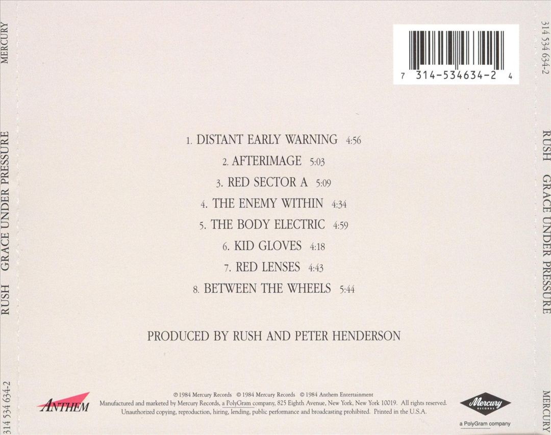 RUSH - GRACE UNDER PRESSURE [REMASTER] NEW CD