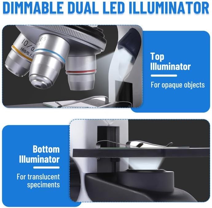 Professional Monocular Compound Microscope Kit 40-2000X Magnification