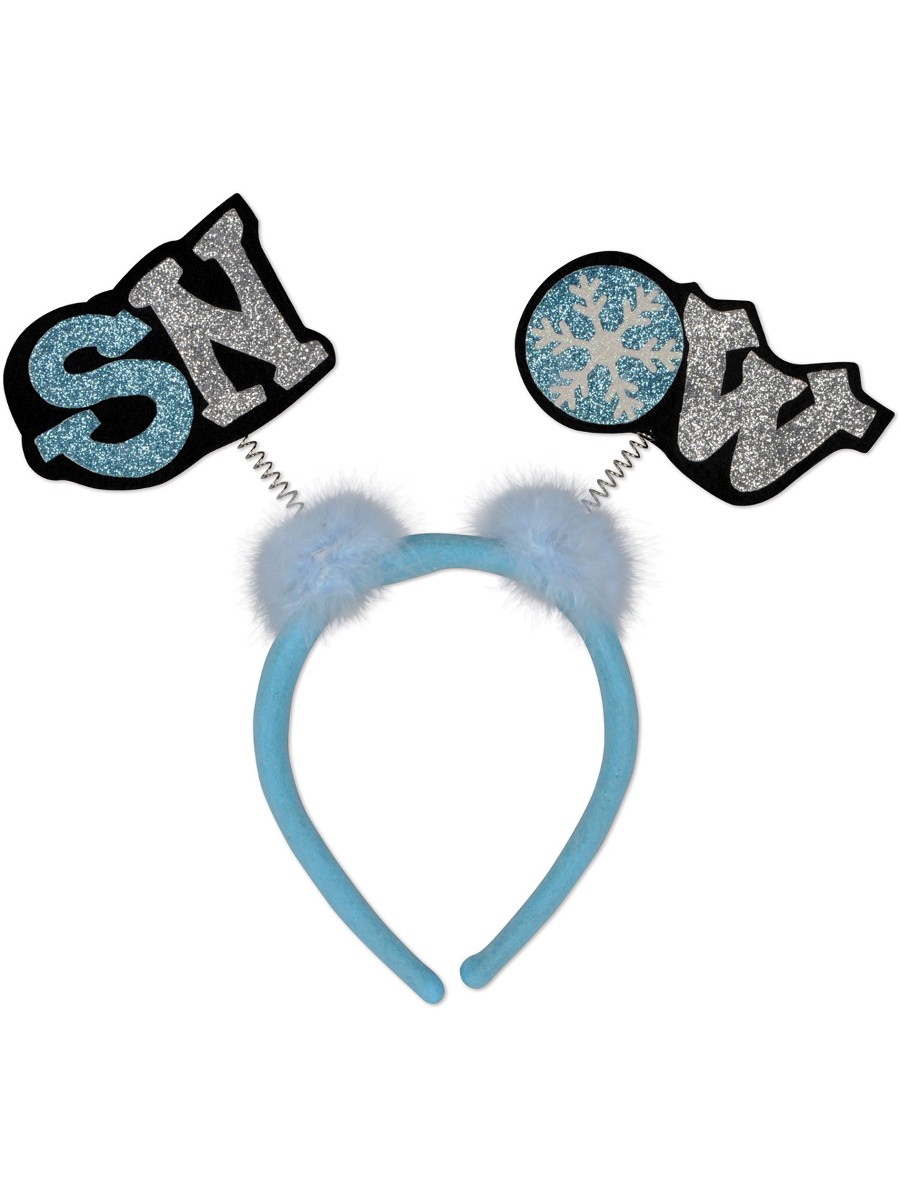 Glittered Snow Bopper Headband Festive Holiday Christmas Costume Accessory