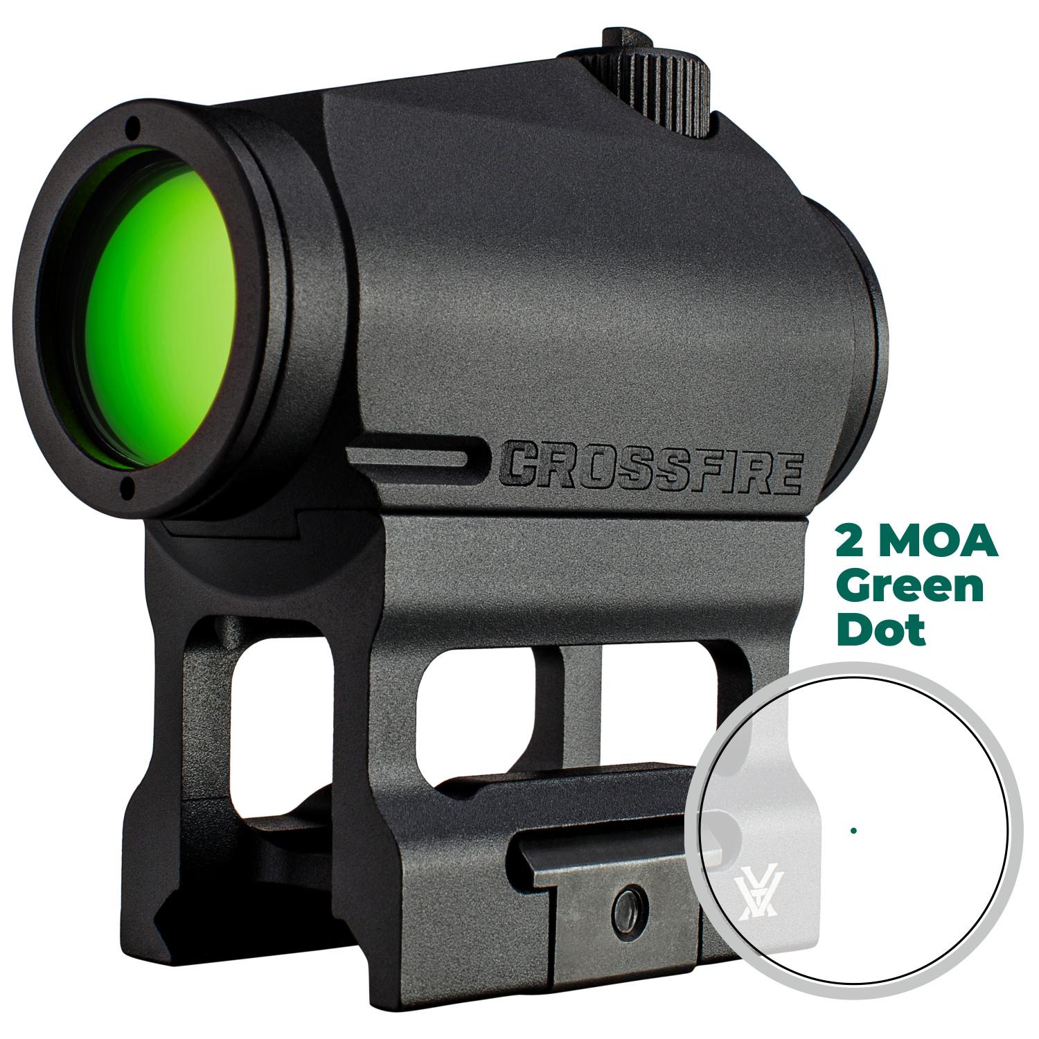 Vortex Optics Crossfire Green Dot 2 MOA with Free Camo Forest Hat Bundle