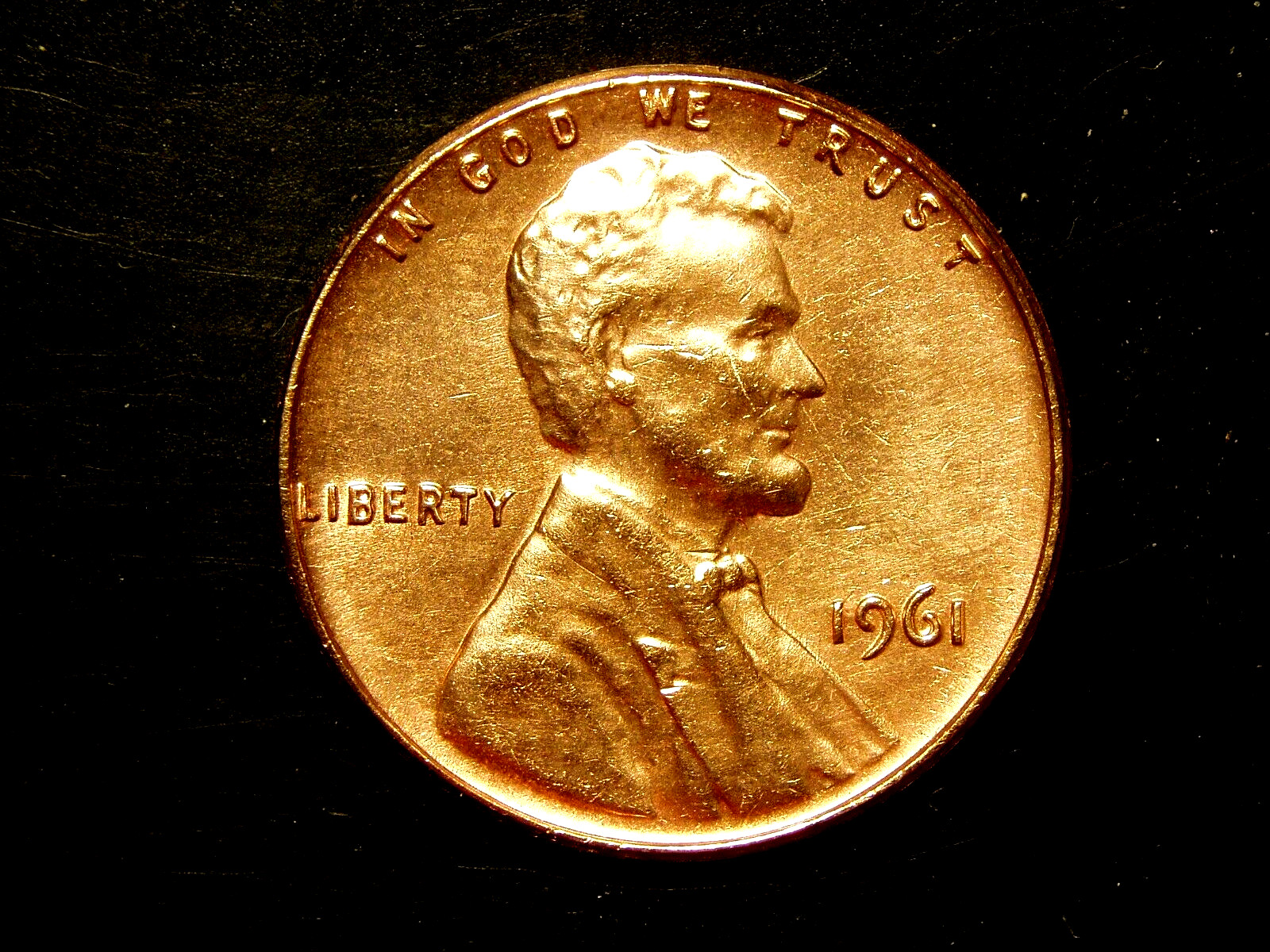 1961  CLEANED  LINCOLN MEMORIAL CENT #34