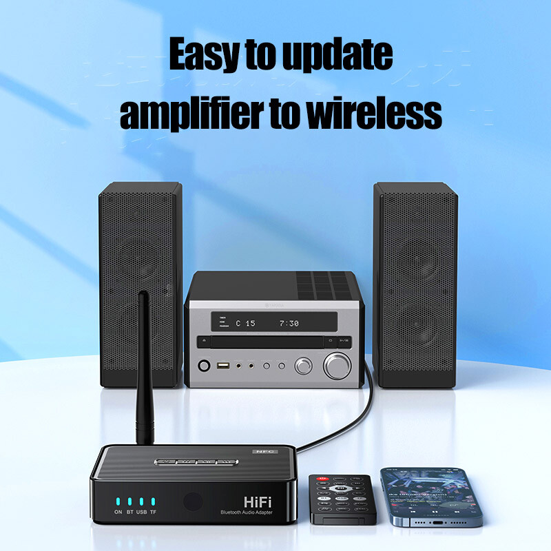 Bluetooth 5.1 Receiver Wireless Audio Adapter Support 6.5MM Home Stereo